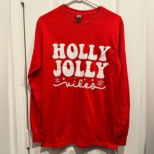 Holly Jolly Vibes Shirt Holiday Shirt Gildan Shirt Size S Color Red